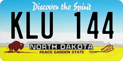 ND license plate KLU144