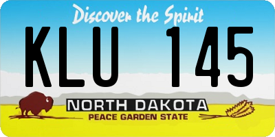 ND license plate KLU145