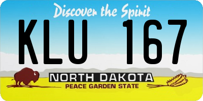 ND license plate KLU167