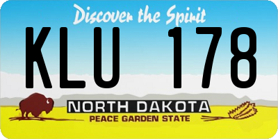 ND license plate KLU178