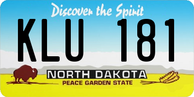 ND license plate KLU181