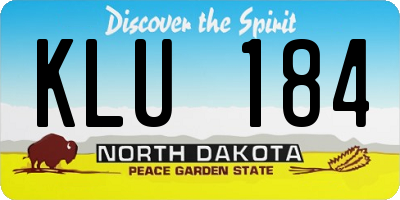 ND license plate KLU184