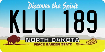 ND license plate KLU189