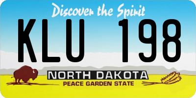 ND license plate KLU198