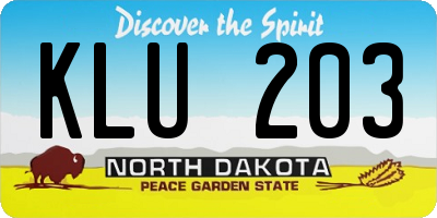 ND license plate KLU203