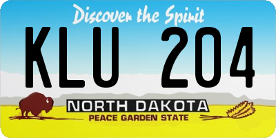ND license plate KLU204