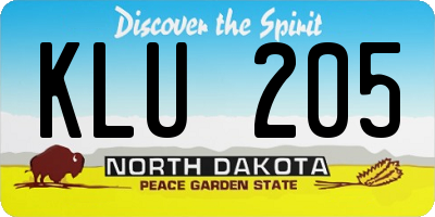 ND license plate KLU205