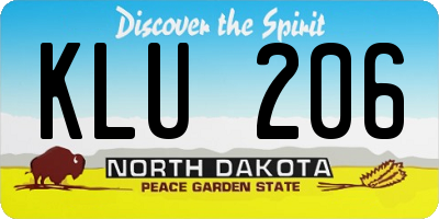 ND license plate KLU206