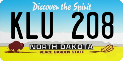 ND license plate KLU208
