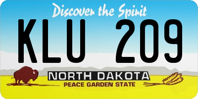 ND license plate KLU209