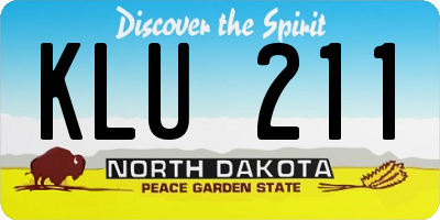 ND license plate KLU211
