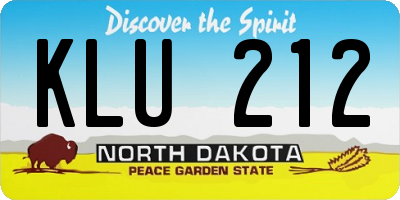 ND license plate KLU212