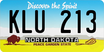 ND license plate KLU213