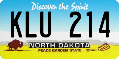ND license plate KLU214