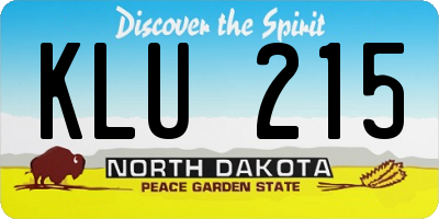 ND license plate KLU215