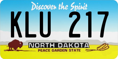 ND license plate KLU217