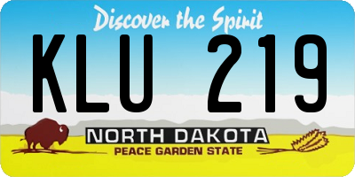 ND license plate KLU219