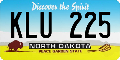 ND license plate KLU225