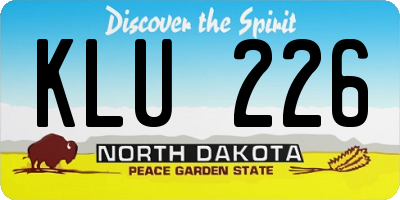 ND license plate KLU226