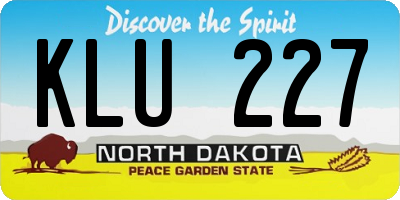ND license plate KLU227