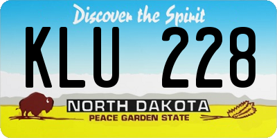ND license plate KLU228