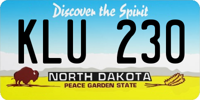 ND license plate KLU230