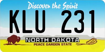 ND license plate KLU231