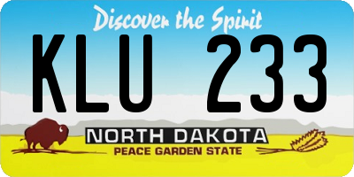 ND license plate KLU233