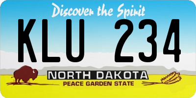 ND license plate KLU234
