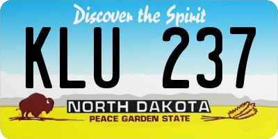 ND license plate KLU237