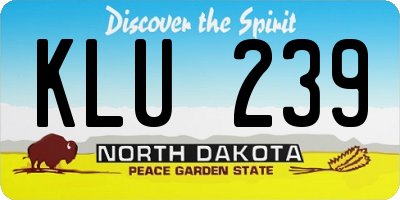 ND license plate KLU239