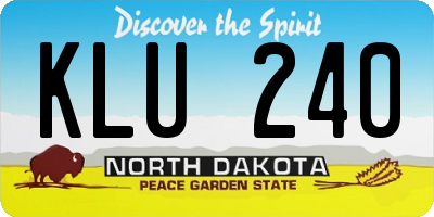 ND license plate KLU240