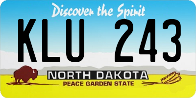ND license plate KLU243