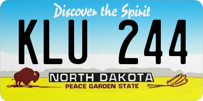 ND license plate KLU244