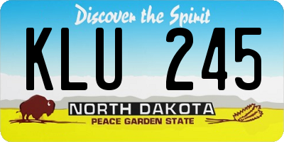 ND license plate KLU245