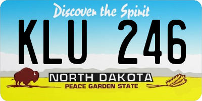 ND license plate KLU246