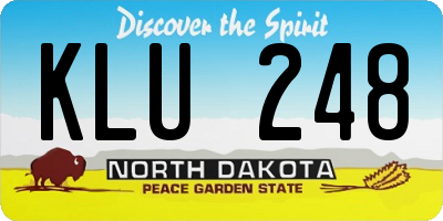 ND license plate KLU248