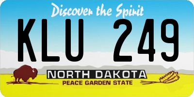 ND license plate KLU249