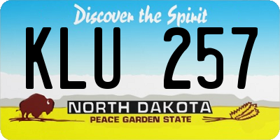 ND license plate KLU257
