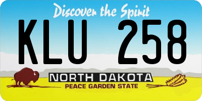 ND license plate KLU258