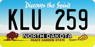 ND license plate KLU259