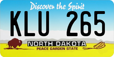 ND license plate KLU265