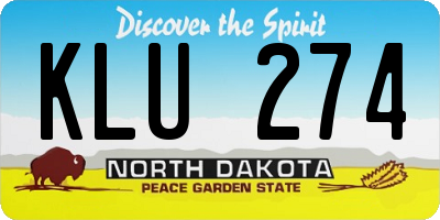 ND license plate KLU274