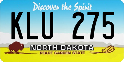 ND license plate KLU275