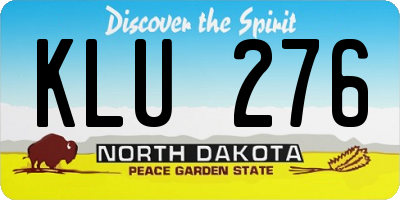 ND license plate KLU276