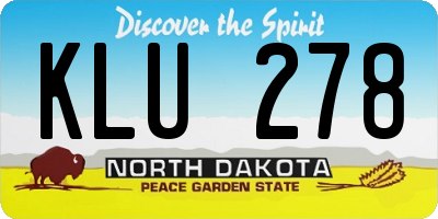 ND license plate KLU278