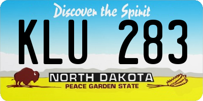 ND license plate KLU283