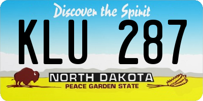 ND license plate KLU287