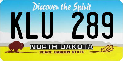 ND license plate KLU289