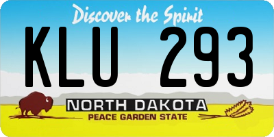 ND license plate KLU293